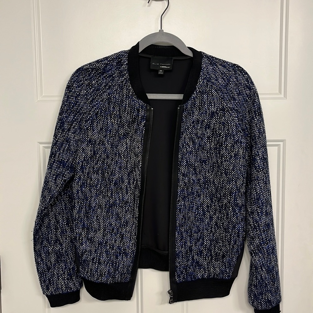 Ellie Tahari XS tweed bomber jacket